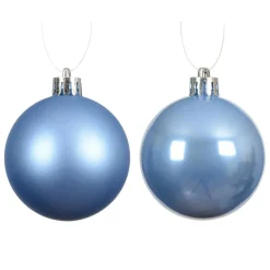Lot de 6 boules de Noël (D80 mm) Aravis Bleu ciel
