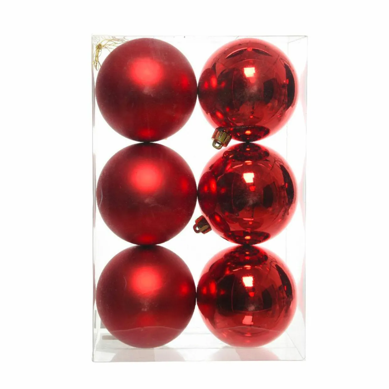 Lot de 6 boules de Noël (D80 mm) Aravis Rouge