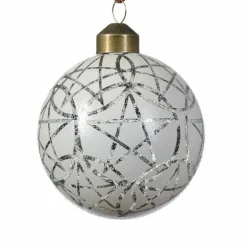 Lot de 3 boules de Noël (D80 mm) en verre Vril Blanc