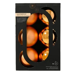 Lot de 6 boules de Noël (D80 mm) Aravis Cognac