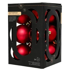 Lot de 12 boules de Noël (D60 mm) Aravis Bordeaux
