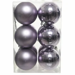 Lot de 12 boules de Noël (D60 mm) Alpine Lilas