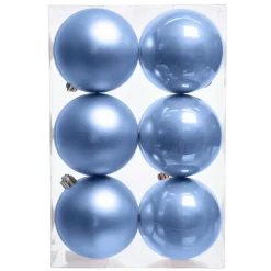Lot de 12 boules de Noël (D60 mm) Aravis Bleu ciel