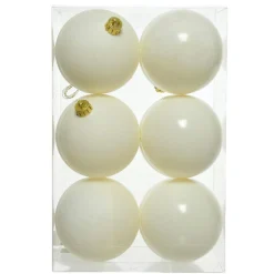 Lot de 12 boules de Noël (D60 mm) Aravis Blanc laine
