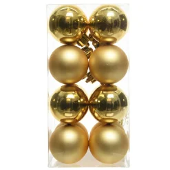Lot de 16 boules de Noël (D40 mm) Aravis Or