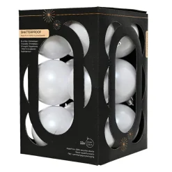 Lot de 12 boules de Noël (D60 mm) Aravis Blanc