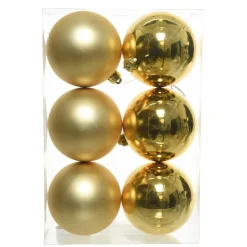 Lot de 6 boules de Noël (D80 mm) Aravis Or