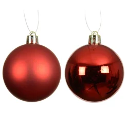 Lot de 4 boules de Noël (D100 mm) Aravis Rouge