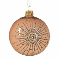 Lot de 6 boules de Noël (D80 mm) en verre Sillis Brun gingembre