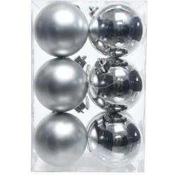 Lot de 12 boules de Noël (D60 mm) Aravis Argent