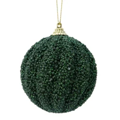 Lot de 12 boules de Noël (D80 mm) Etincelle Vert sapin