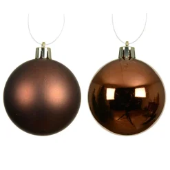 Lot de 12 boules de Noël (D60 mm) Aravis Brun café