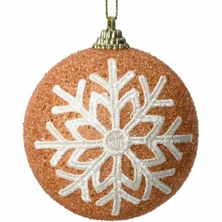 Lot de 12 boules de Noël (D80 mm) Cosmic Pêche pétillant