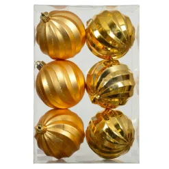 Lot de 6 boules de Noël (D80 mm) Glam chic Or