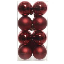 Lot de 16 boules de Noël (D40 mm) Aravis Bordeaux