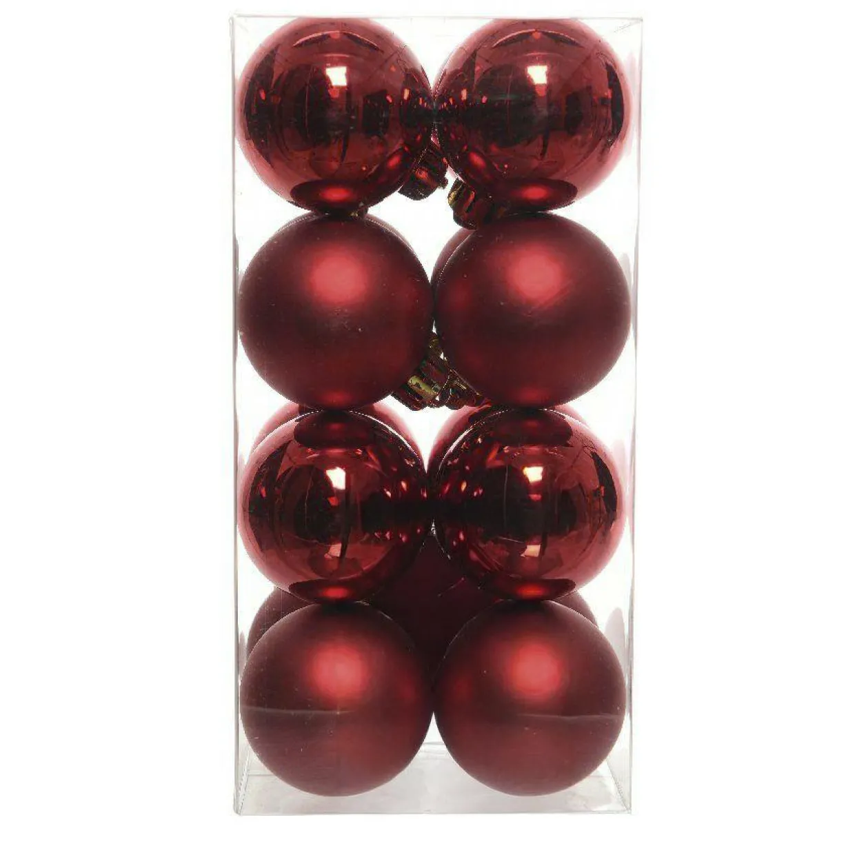 Lot de 16 boules de Noël (D40 mm) Aravis Bordeaux