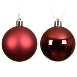Lot de 16 boules de Noël (D40 mm) Aravis Bordeaux