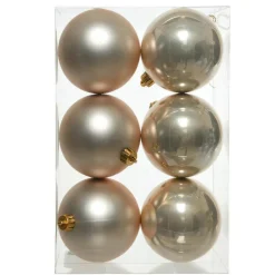 Lot de 6 boules de Noël (D80 mm) Aravis Perle