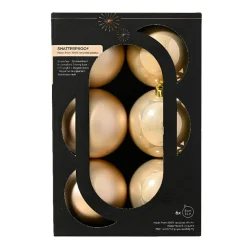 Lot de 6 boules de Noël (D80 mm) Aravis Perle