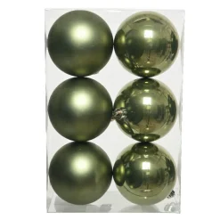 Lot de 6 boules de Noël (D80 mm) Aravis Vert romarin
