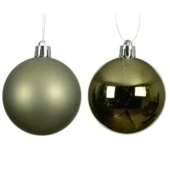 Lot de 6 boules de Noël (D80 mm) Aravis Vert romarin