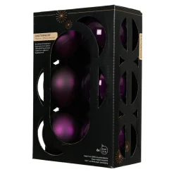 Lot de 6 boules de Noël (D80 mm) Aravis Figue