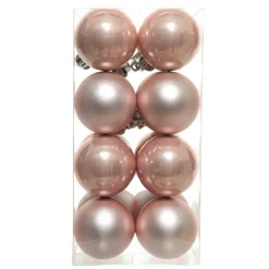 Lot de 16 boules de Noël (D40 mm) Aravis Rose poudré