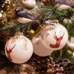 Lot de 3 boules de Noël (D80 mm) en verre Comète Blanc