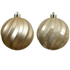 Lot de 6 boules de Noël (D80 mm) Glam chic Perle