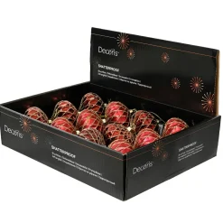 Lot de 12 boules de Noël (D80 mm) Natale Prezioso Bordeaux