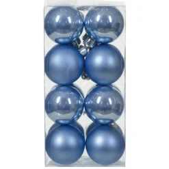 Lot de 16 boules de Noël (D40 mm) Aravis Bleu ciel