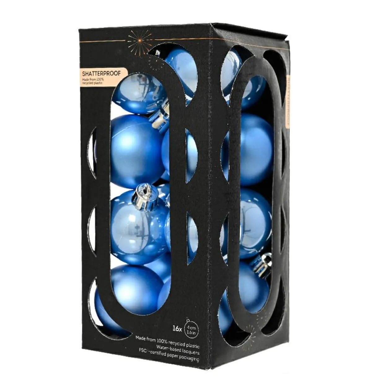 Lot de 16 boules de Noël (D40 mm) Aravis Bleu ciel