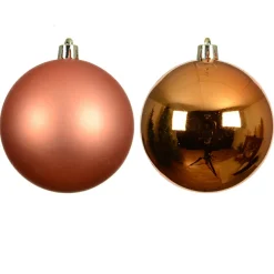 Lot de 4 boules de Noël (D100 mm) Aravis Orange