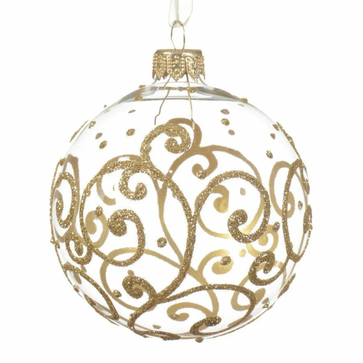 Lot de 6 boules de Noël (D80 mm) en verre Stacy