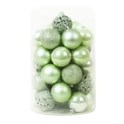 Lot de 35 boules de Noël (D60 mm) Aravis mix Vert Matcha