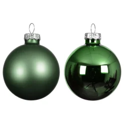 Lot de 4 boules de Noël en verre (D100 mm) Boréal Vert sapin