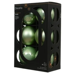 Lot de 6 Boules de Noël en verre (D80 mm) Boréal Vert Matcha