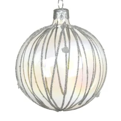 Lot de 6 boules de Noël en verre (D80 mm) Ice Transparent irisé