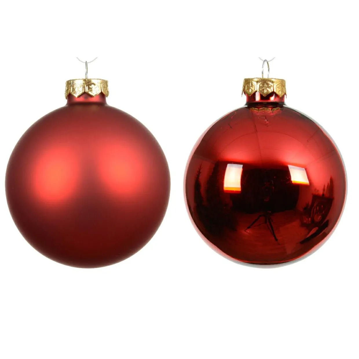 Lot de 4 boules de Noël en verre (D100 mm) Boréal Rouge