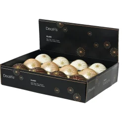 Lot de 12 boules de Noël en verre (D80 mm) Noël en fête Multicolore