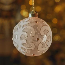 Lot de 3 boules de Noël en verre (D80 mm) Castel Perle