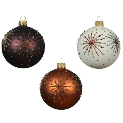 Lot de 6 boules de Noël en verre (D80 mm) Nuit étoilée Multicolore