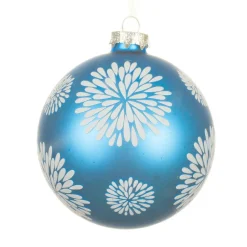 Lot de 12 Boules de Noël en verre (D100 mm) Eclats célestes Bleu pétillant