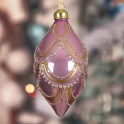 Lot de 2 boules de Noël en verre (D60 mm) Élégance Gatsby Rose