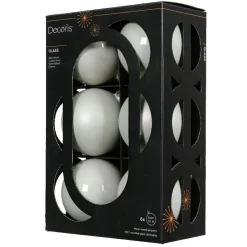 Lot de 6 boules de Noël en verre (D80 mm) Boréal Blanc