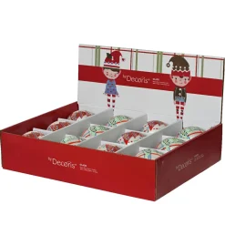 Lot de 12 boules de Noël en verre (D80 mm) Folk slave multicolore