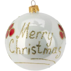 Lot de 6 boules de Noël en verre (D100 mm) Mignonneries Blanc nacré