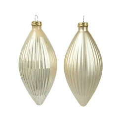 Lot de 3 boules de Noël en verre (D60 mm) Goutte précieuse Perle