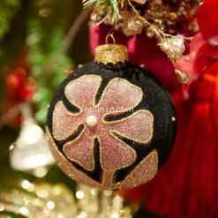Lot de 3 boules de Noël en verre (D80 mm) Verona Noir