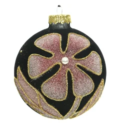 Lot de 3 boules de Noël en verre (D80 mm) Verona Noir